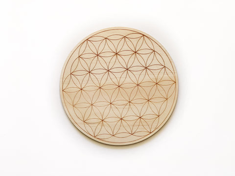 Round Decorative Plaque || Engraved || Sacred Geometry
