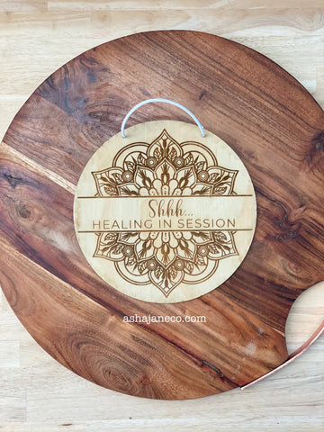 Double Sided Mandala Shop Sign || 20cm || Welcome / Healing in Session
