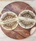 Double Sided Mandala Shop Sign || 20cm || Welcome / Massage in Session