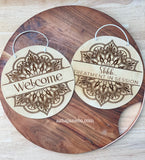 Double Sided Mandala Shop Sign || 20cm || Welcome / Treatment in Session