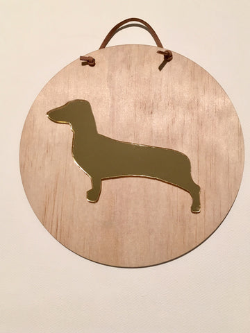 Asha Jane & Co Acrylic & Wood Layered Plaque Animals Dachshund