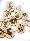 Asha Jane & Co Custom Laser Cut & Engraved Christmas Bauble Gift Tags Closeup
